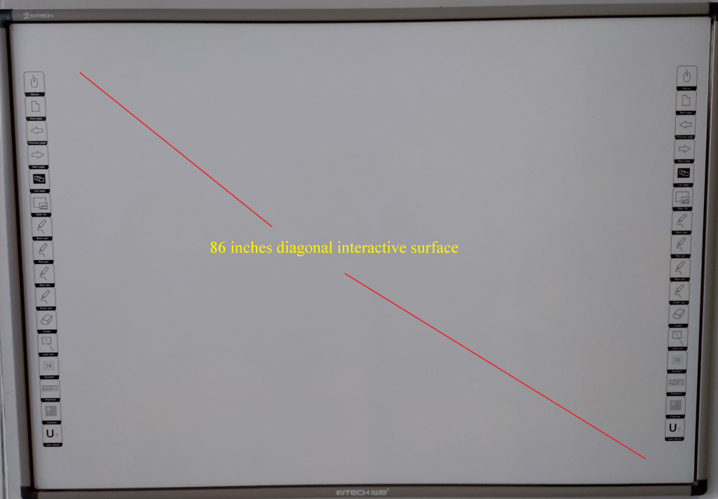 86 inch diagonal interactive white board in Pakistan