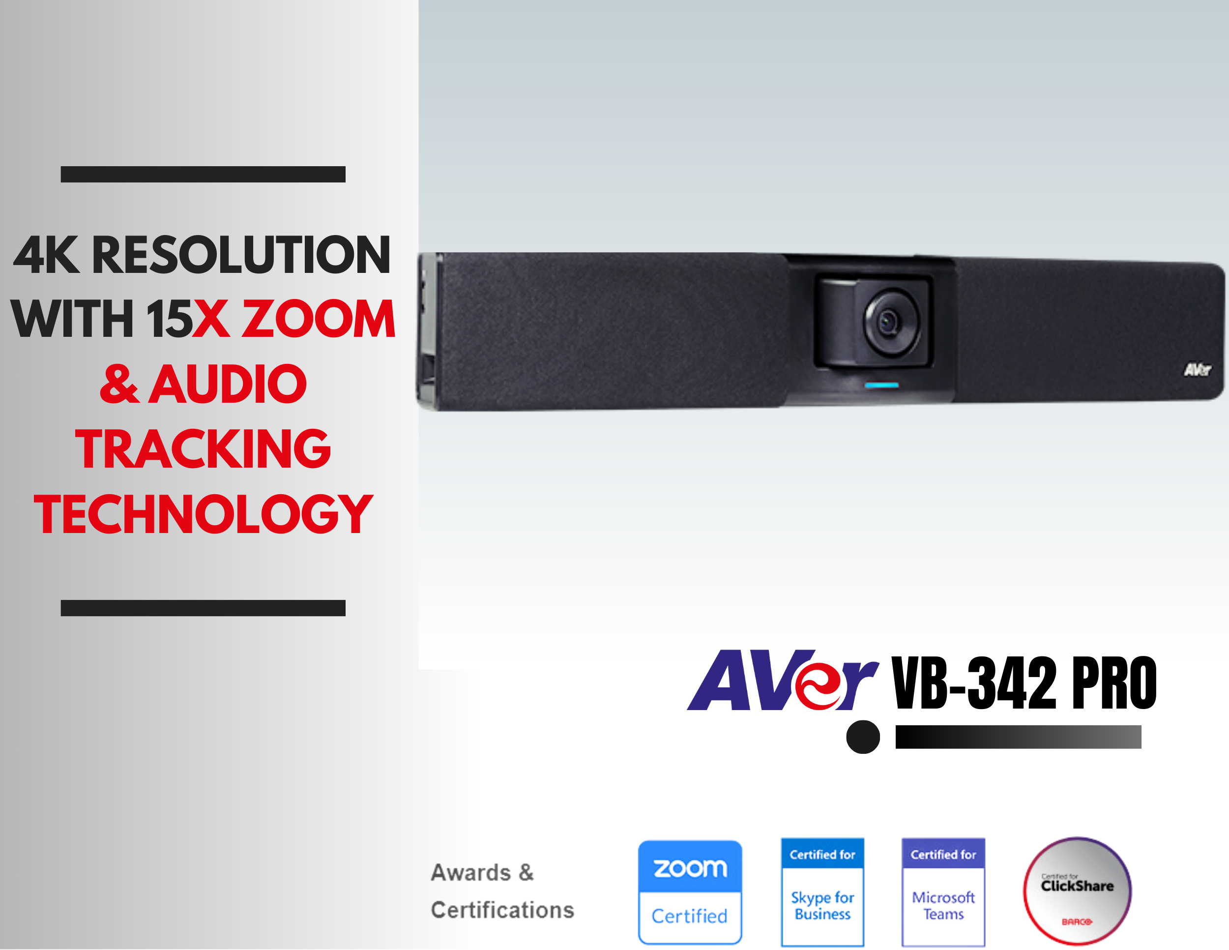 AVer 4K resolution, 15X zoom based video meeting system