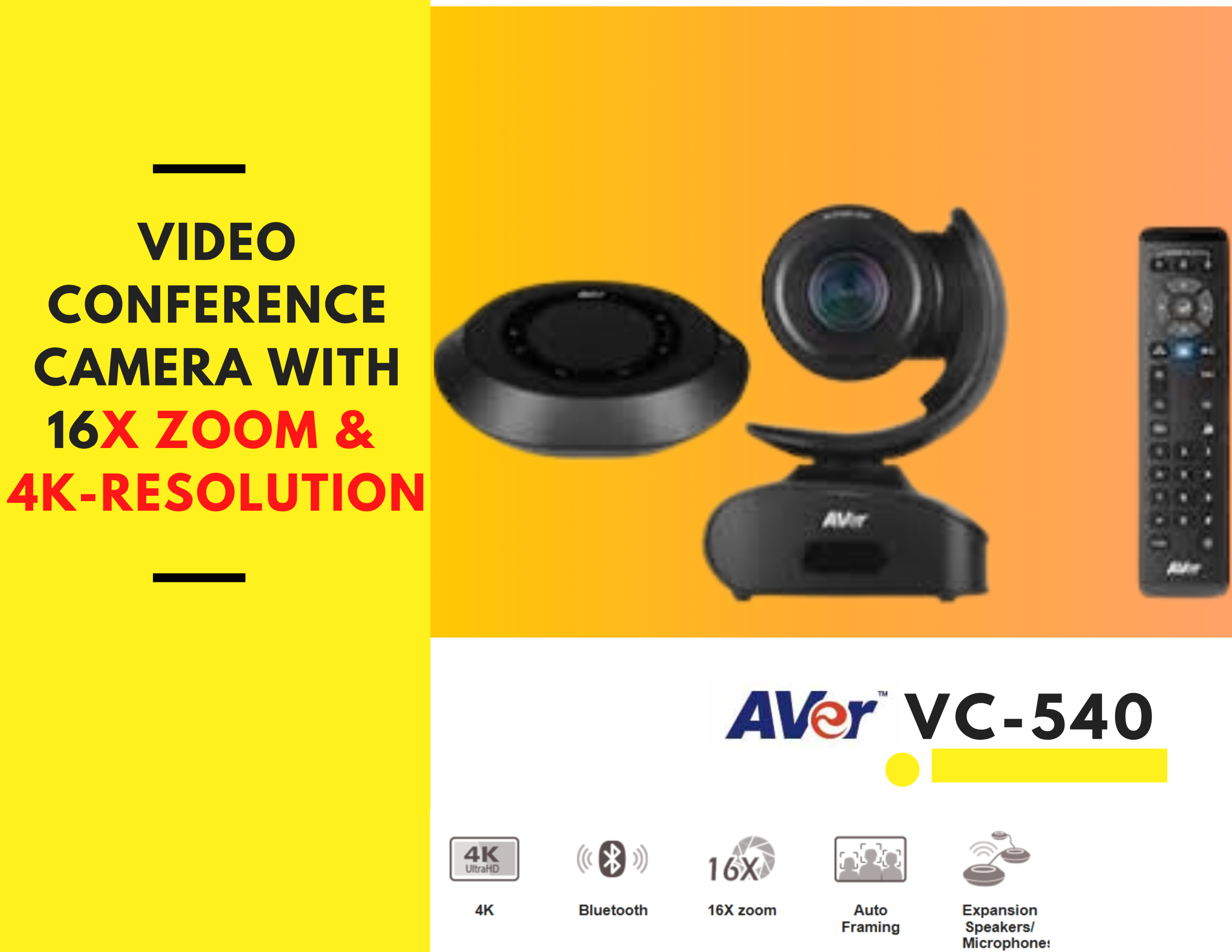 4K wireless video conference camera